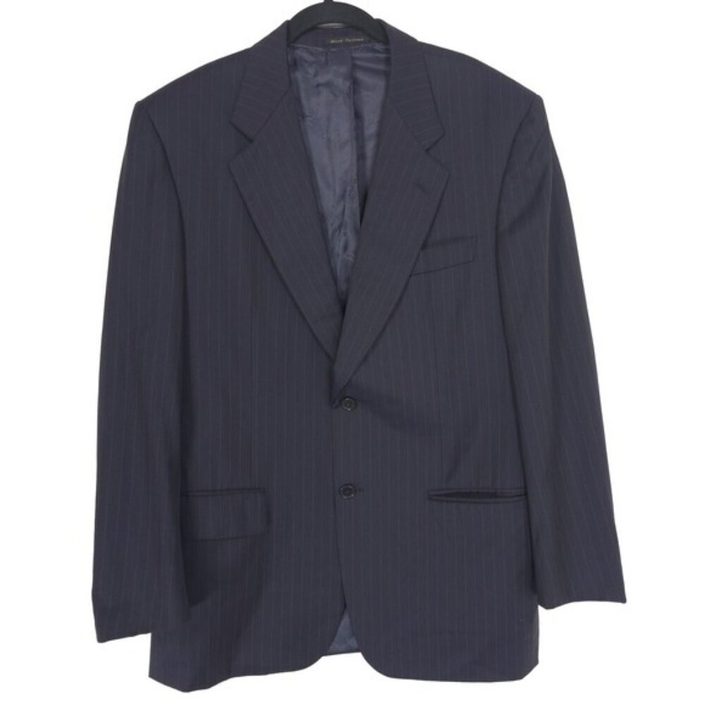 Ravazzolo Sport Coat Men's 52R Blazer VIRGIN WOOL Striped Navy 42R US ITALY MADE
